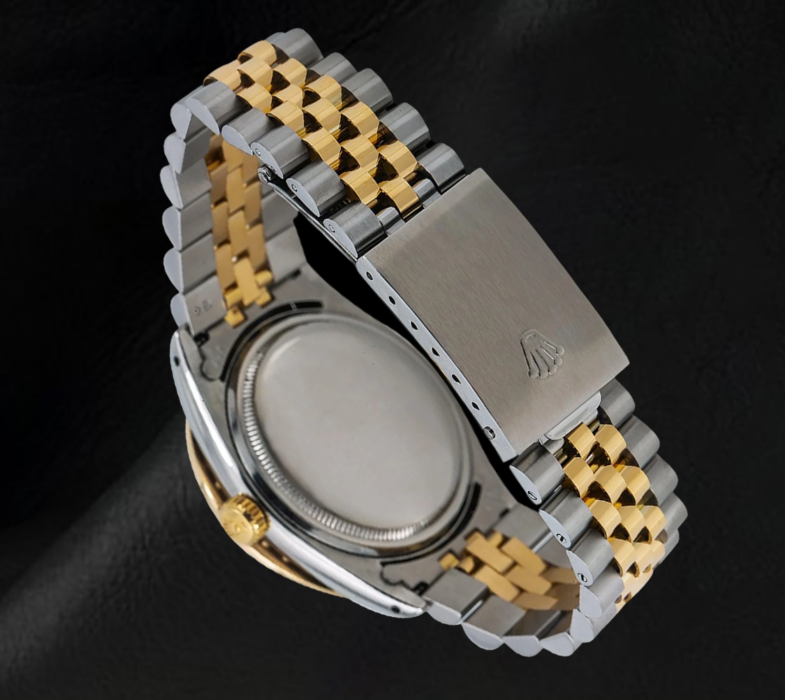Rolex Datejust 16013 Diamantlünette Rotes Diamantzifferblatt 36 mm Bicolor Uhr