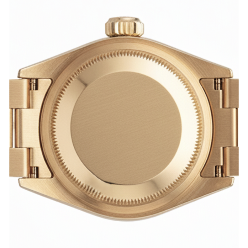 Datejust Rolex Gold Präsidentenstil Uhr, weißes römisches Zifferblatt, Diamantlünette