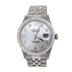 Datejust Rolex Herrenuhr Diamant-Lünette Edelstahl SCHNELLES EINSTELLEN