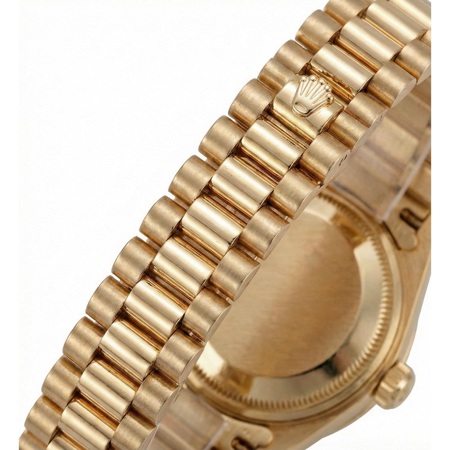 Datejust Rolex Präsidentschaftsuhr mit schwarzem Stick-Zifferblatt und goldener Diamantlünette