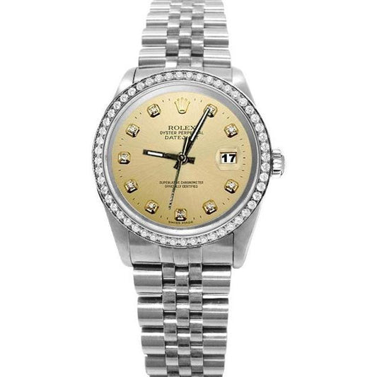 Datejust Uhr Edelstahl Champagner Lünette Rolex Date Just Jubilee
