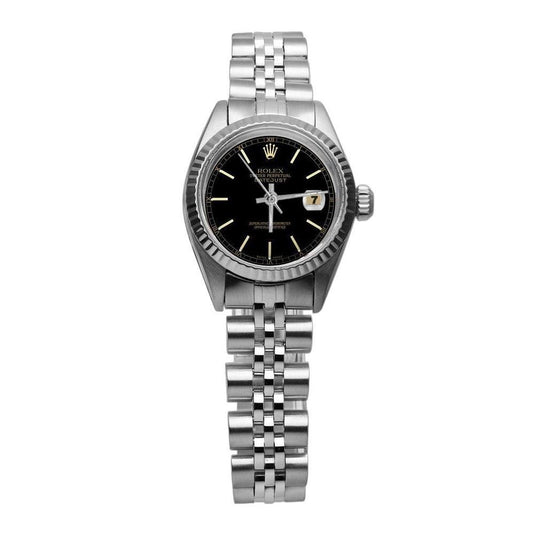 Datejust Uhr mit geriffeltem Zifferblatt und geriffelter Lünette, Rolex Edelstahl Jubilee
