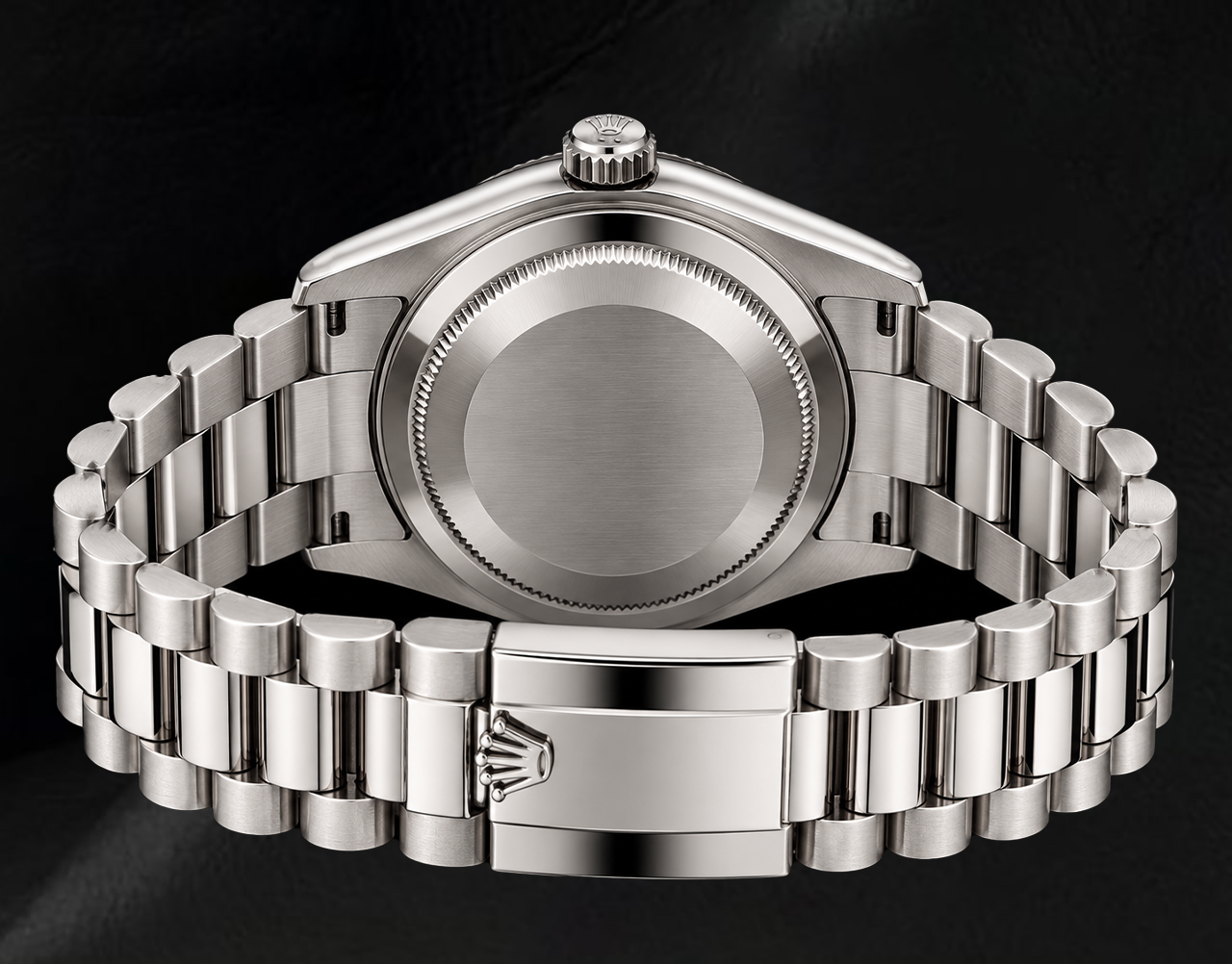 Rolex Day-Date 228239 40 mm Uhr aus 18 Karat Weißgold, weißes Zifferblatt mit römischen Ziffern