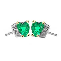 Designer Heart Edler Smaragd Gemstone Earring – 2,50 Karat