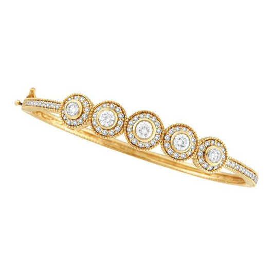 Designer Echt Diamant Armreif Gelbgold 14K 2,57 Karat