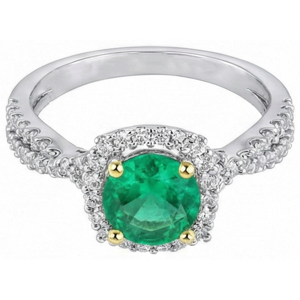 Authentischer Edler Smaragd Edelstein-Ring – Seitenansicht
