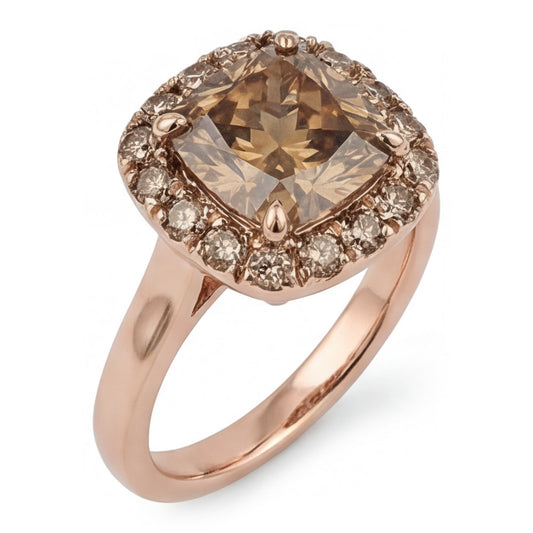 Designer Halo-Ring mit Wüsten-Diamant Diamant – 2 Karat