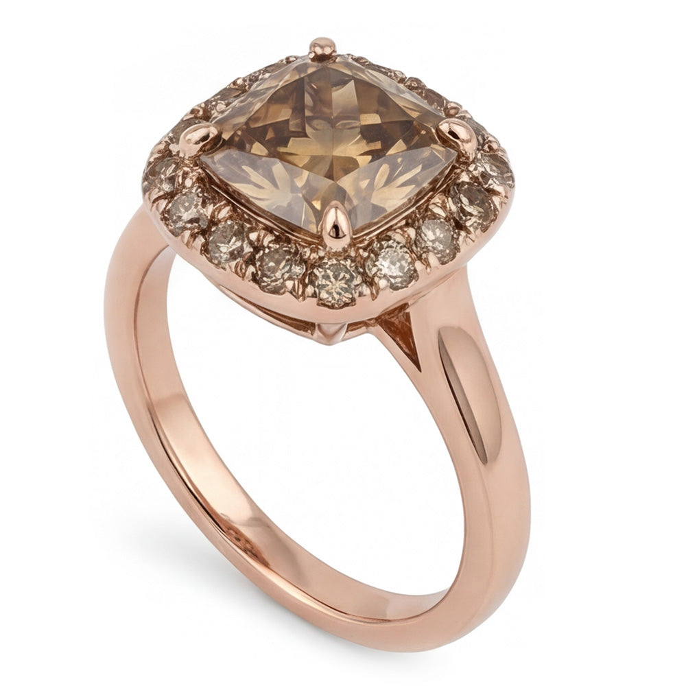 Designer Halo-Ring mit Wüsten-Diamant Diamant – 2 Karat