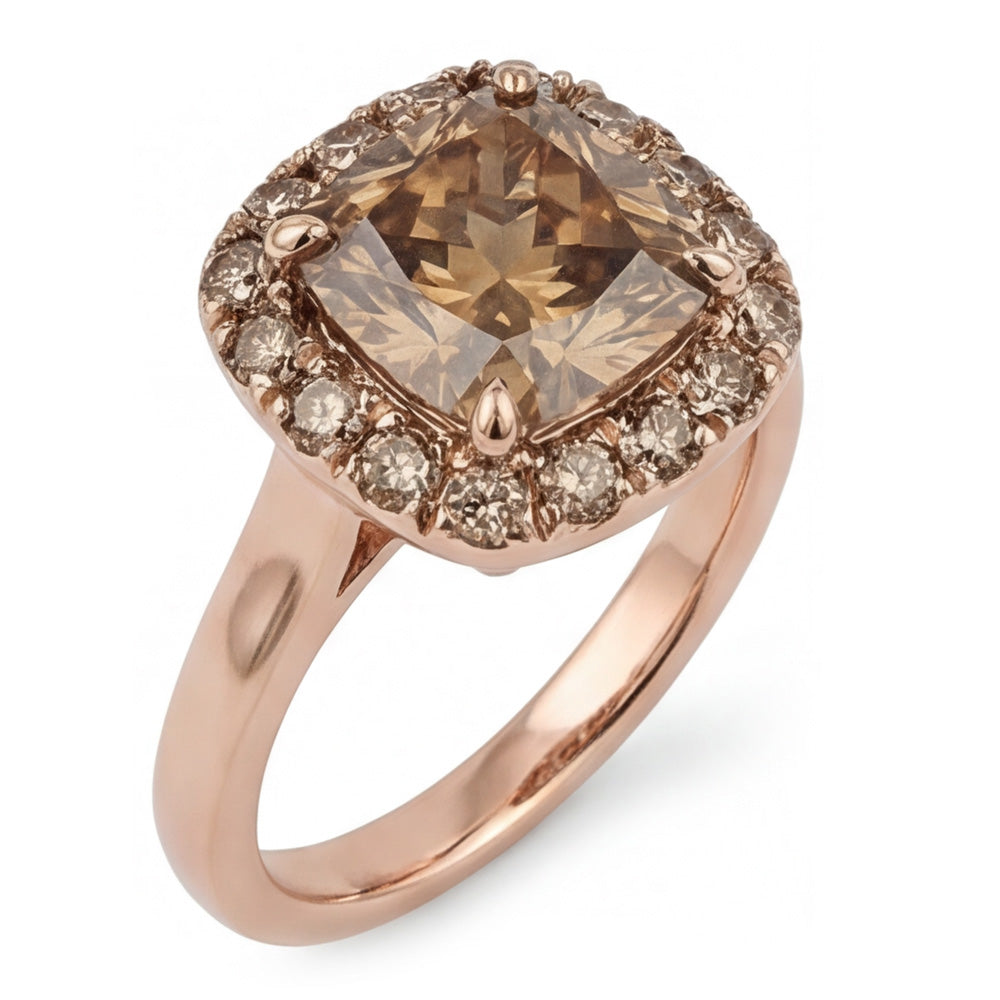 Designer Halo-Ring mit Wüsten-Diamant Diamant – 2 Karat