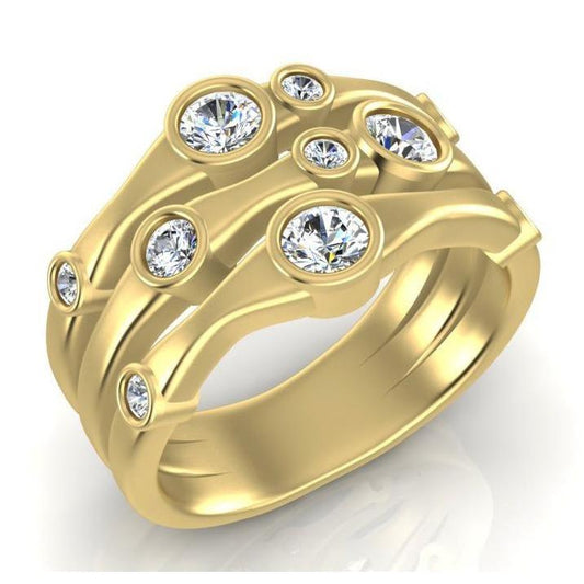 Diamant-Fancy-Ring 1,10 Karat 14K Weiß Natur Herrenschmuck Neu