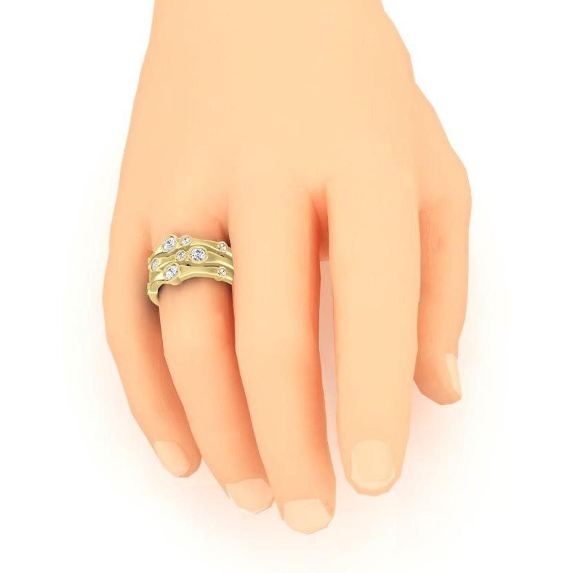 Diamant-Fancy-Ring 1,10 Karat 14K Weiß Natur Herrenschmuck Neu