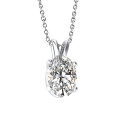 Diamant-Halskettenanhänger im Ovalschliff für Damen, 1,5 ct. echter Goldschmuck