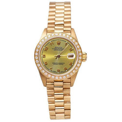 Diamant-Lünette, Champagner, Arabisches Gold, Präsidentenuhr, Rolex Datejust