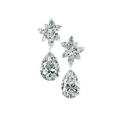 Diamant Ohrring Paar Birne Natürliche Diamant Ohrring Gold 3 Ct