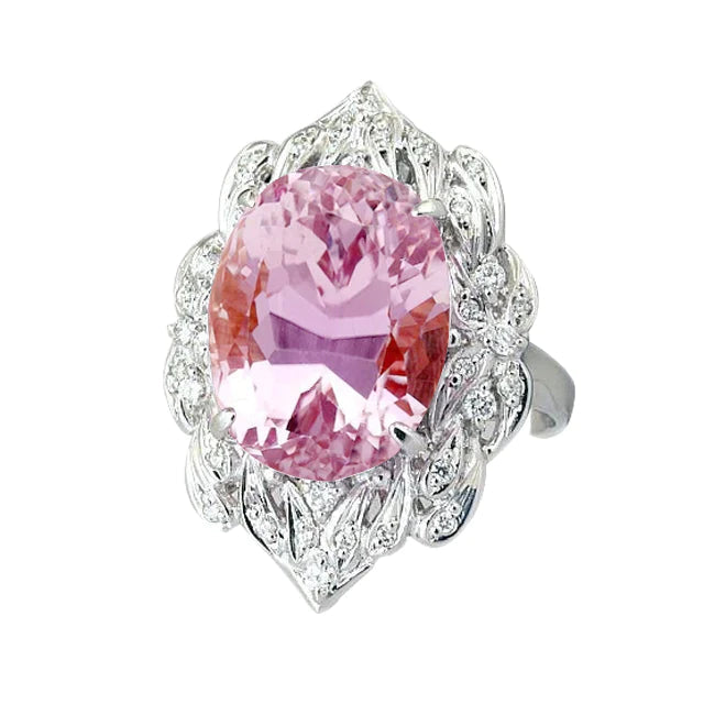 Diamant-Statement-Kunzit-Ring a