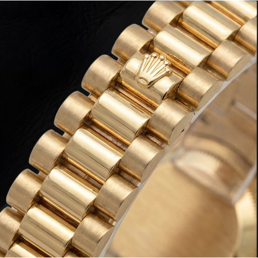 Diamant-Zifferblatt Rolex Präsidial Golduhr Champagnerfarbenes gebürstetes Zifferblatt