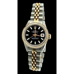 Diamantlünette Rolex Datejust Damenuhr Zifferblatt Jubiläum Edelstahl & Golden