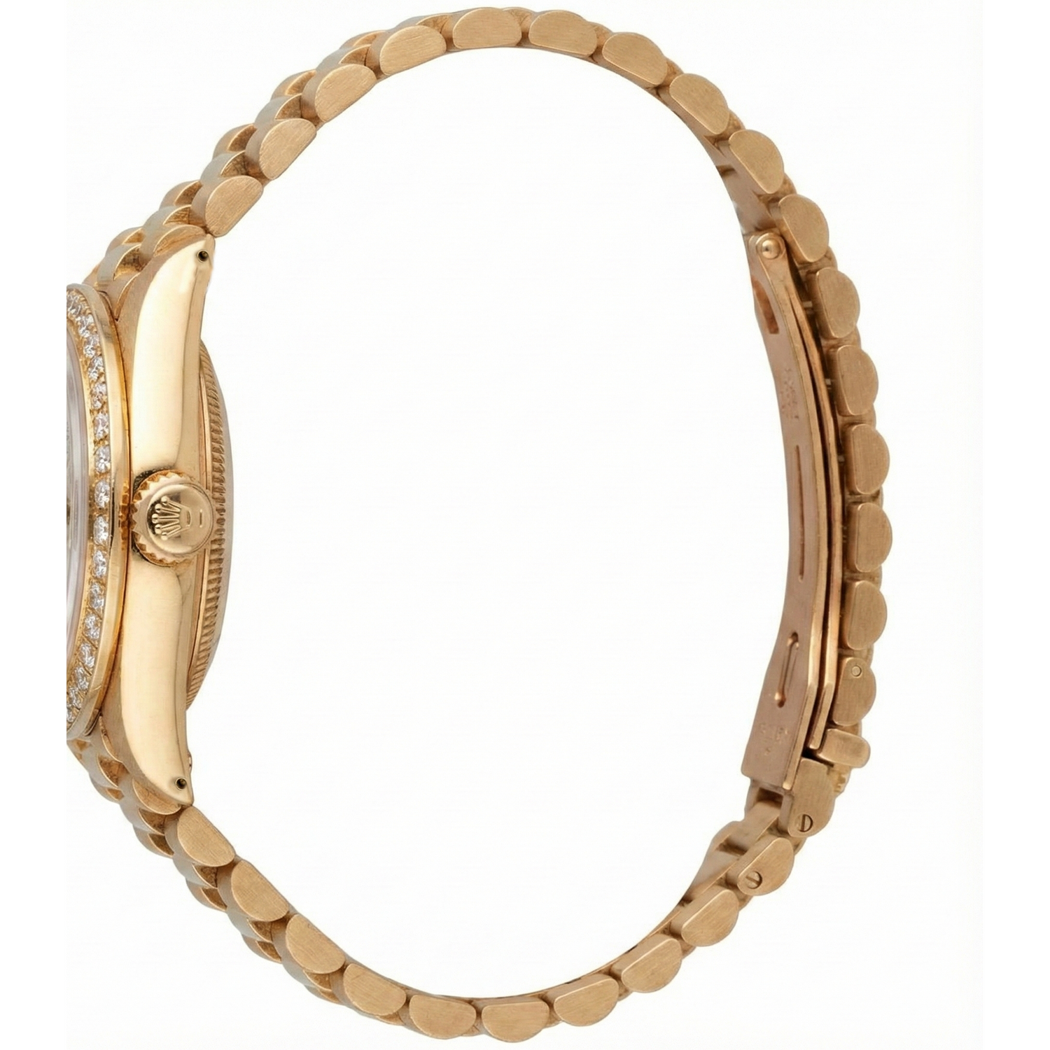 Diamantlünette Rolex Datejust Uhr Dame Präsidentenstil Gold