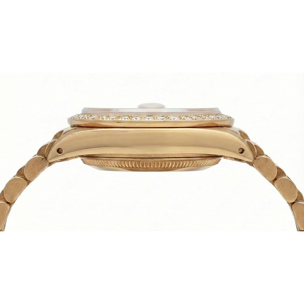 Diamantlünette, Champagner-Zifferblatt, Rolex-Uhr Date just Präsidial