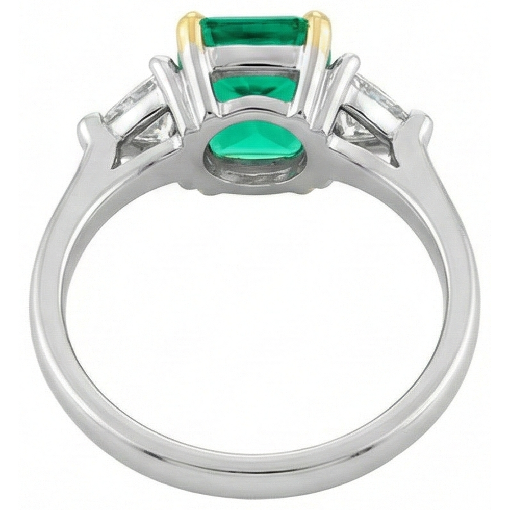 Authentischer Edler Smaragd Edelstein-Ring – Profilansicht