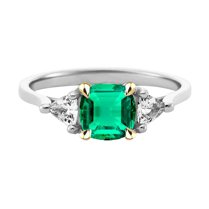 Brillanter Edler Smaragd Edelstein-Ring 3,50 Karat – Hauptansicht
