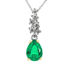 GIA-Zertifiziert Edelstein-Anhänger – Smaragd 1,50 Karat Bicolor