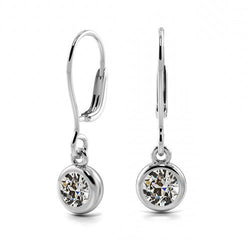 14K Weißgold Antik-Kissen-Schliff Brillant Ohrringe 0,75 Karat
