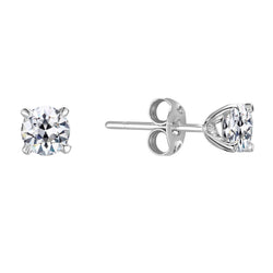 14 Karat Weißgold Diamant Ohrringe – 2-Karat Antik-Kissen-Schliff