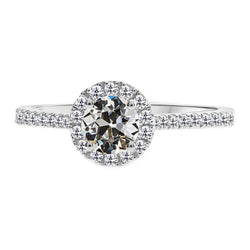 Handgemachter Halo-Fassung Ring mit Antik-Kissen-Schliff Edler