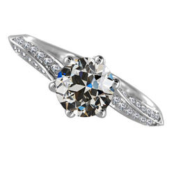 Maßgefertigter Diamant Solitär-Ring mit Akzenten 2 Karat – 14