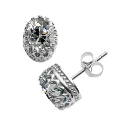 Antik Ohrhänger – Diamant 3 Karat 14K Weißgold