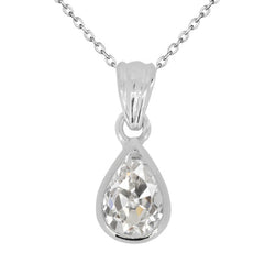 Old Mine Cut Edler Diamant Anhänger-Halskette in 14K Weißgold