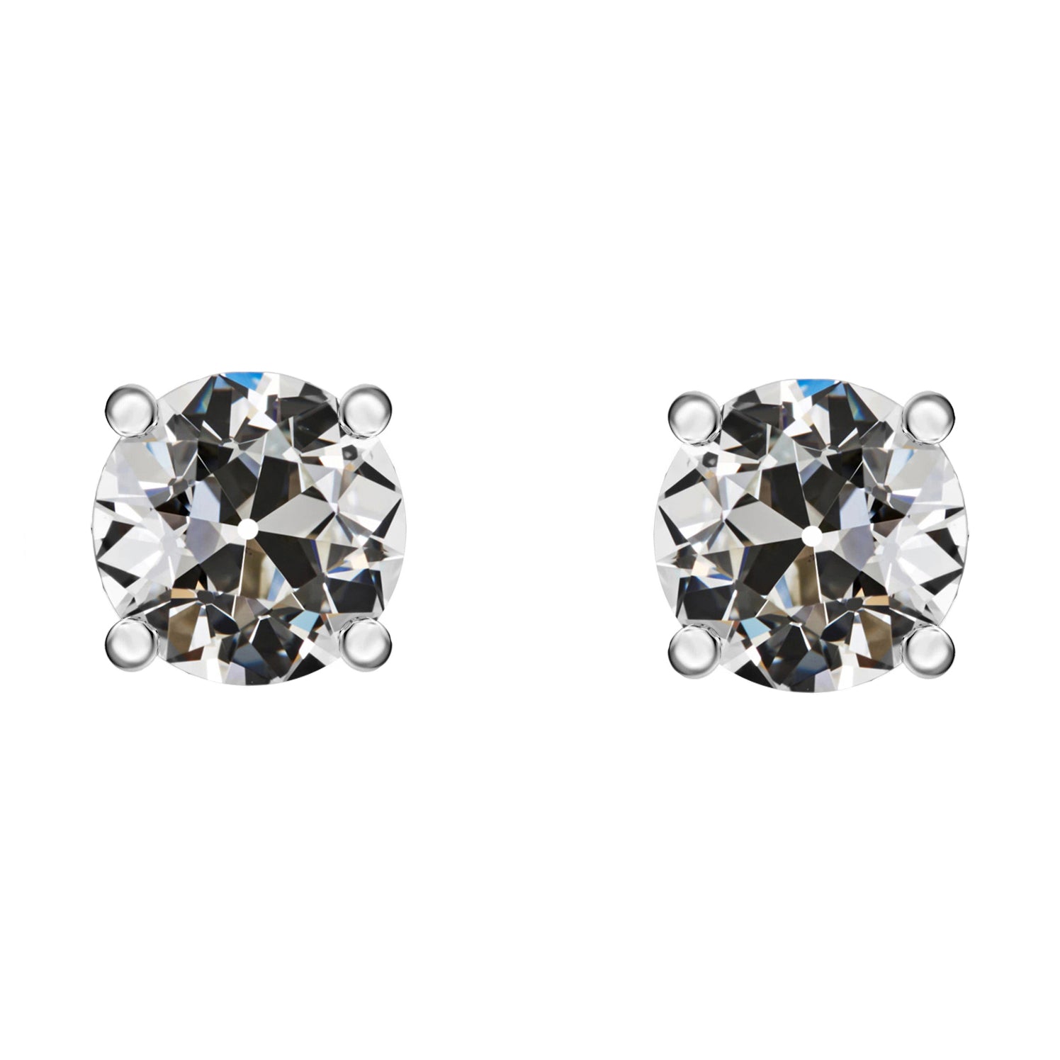Antik-Kissen-Schliff Edler Diamant Ring in 14K Weißgold – Hauptansicht