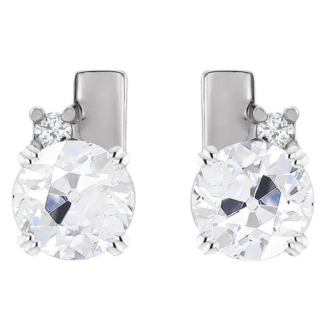 Brillant Old Mine Cut Ohrstecker in 14K Weißgold – Hauptansicht