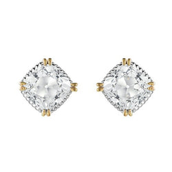 6 Karat Diamant Ohrstecker in Zweifarbiges 14K Gold