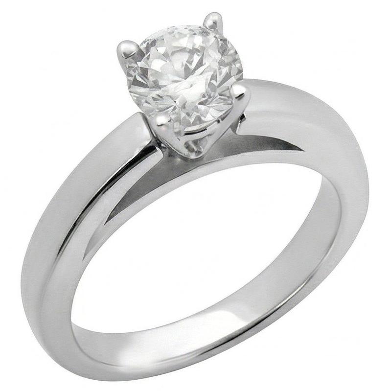 Domfassung 3 Ct. Echt Aus der Erde Abgebauter Natürlicher Diamant-Solitär-Ring aus massivem Weißgold