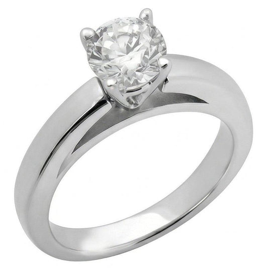 Domfassung 3 Ct. Echt Aus der Erde Abgebauter Natürlicher Diamant-Solitär-Ring aus massivem Weißgold