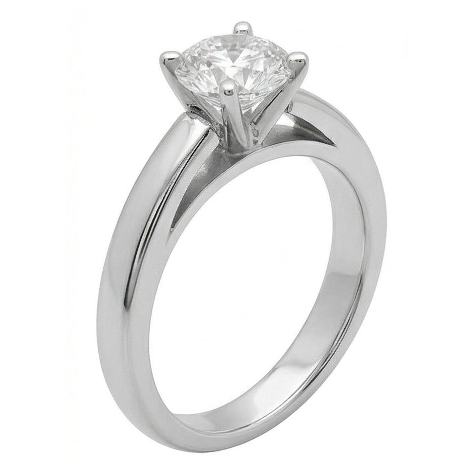 Domfassung 3 Ct. Echt Aus der Erde Abgebauter Natürlicher Diamant-Solitär-Ring aus massivem Weißgold