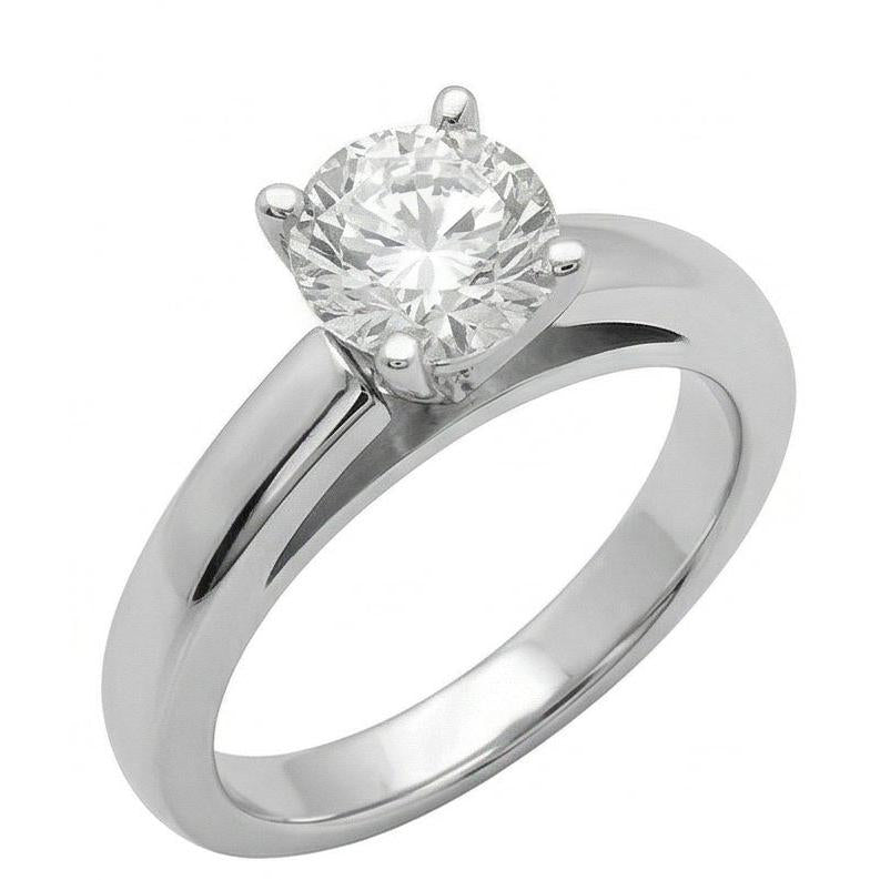 Domfassung 3 Ct. Echt Aus der Erde Abgebauter Natürlicher Diamant-Solitär-Ring aus massivem Weißgold