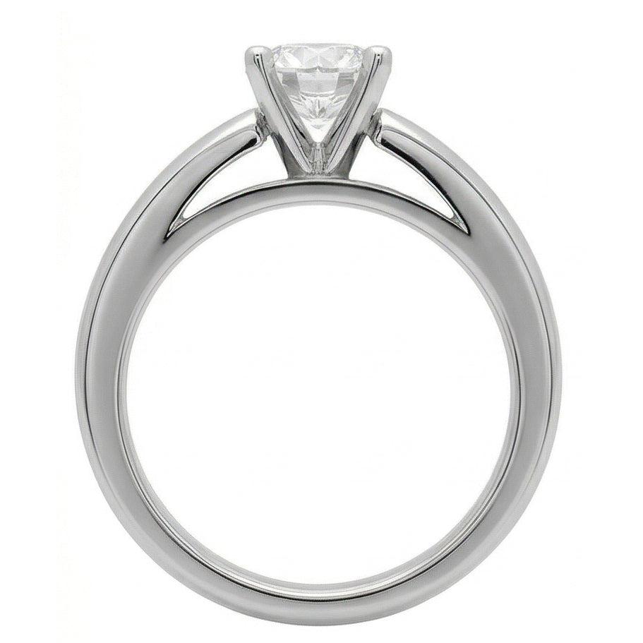 Domfassung 3 Ct. Echt Aus der Erde Abgebauter Natürlicher Diamant-Solitär-Ring aus massivem Weißgold