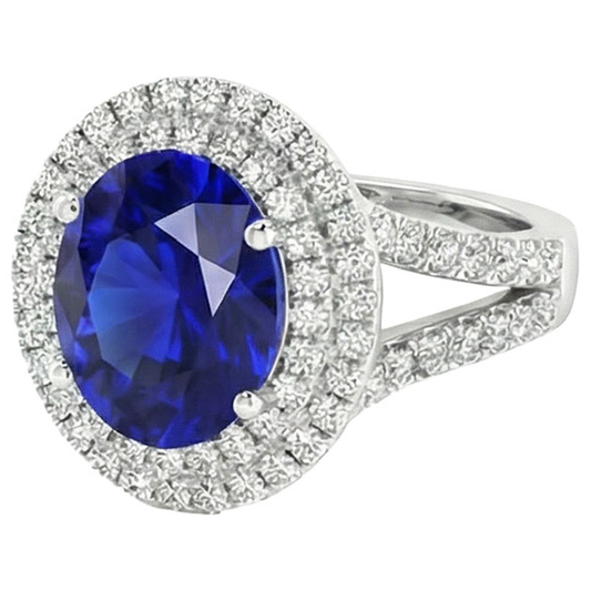 echter oval diamant 6.75Karat ring Vorderansicht