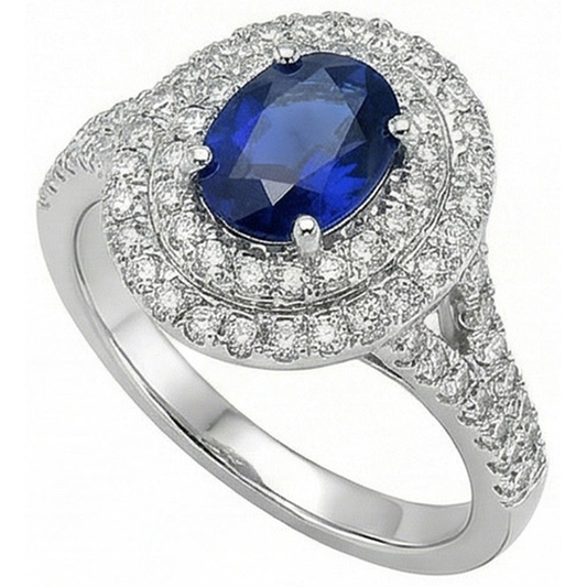 echter oval diamant 11.25Karat ring Draufsicht