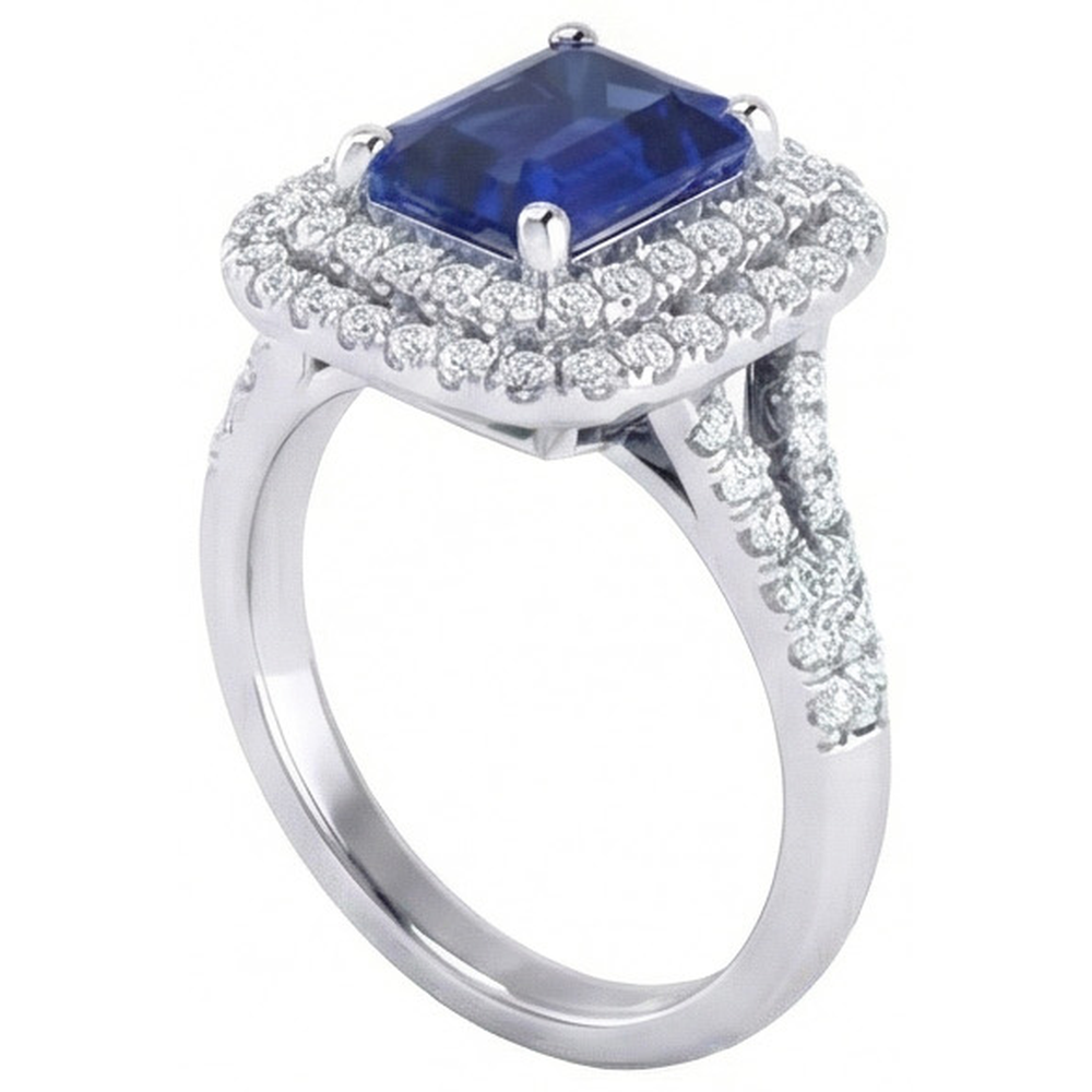 echter round diamant 4Karat ring Profilansicht