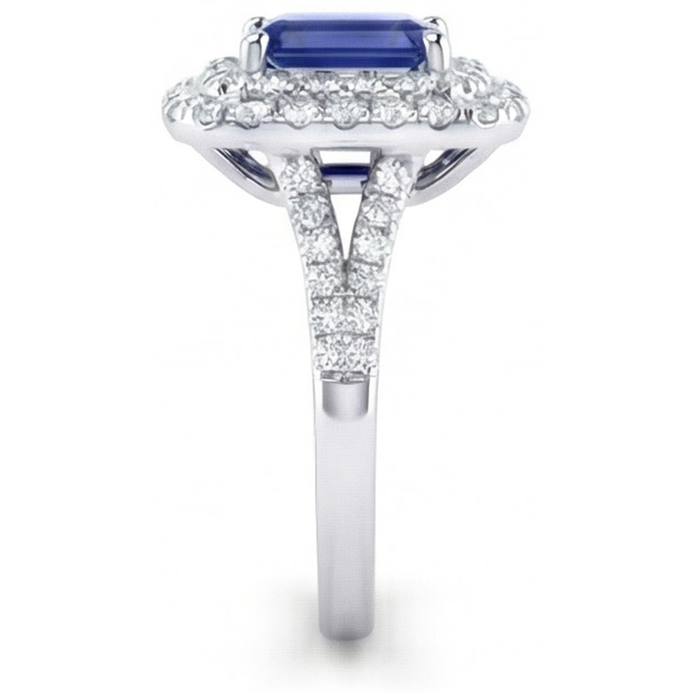 echter round diamant 4Karat ring auf Weiß