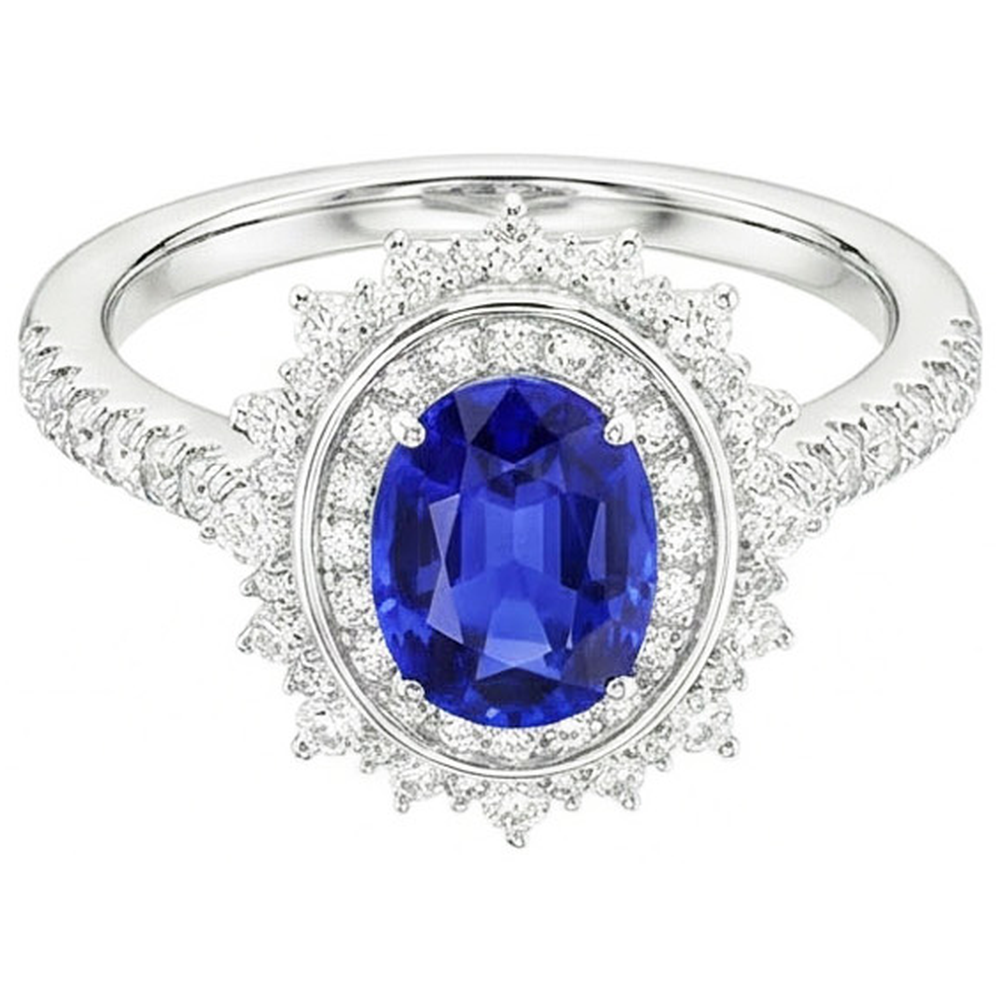 echter oval diamant 4Karat ring Seitenansicht