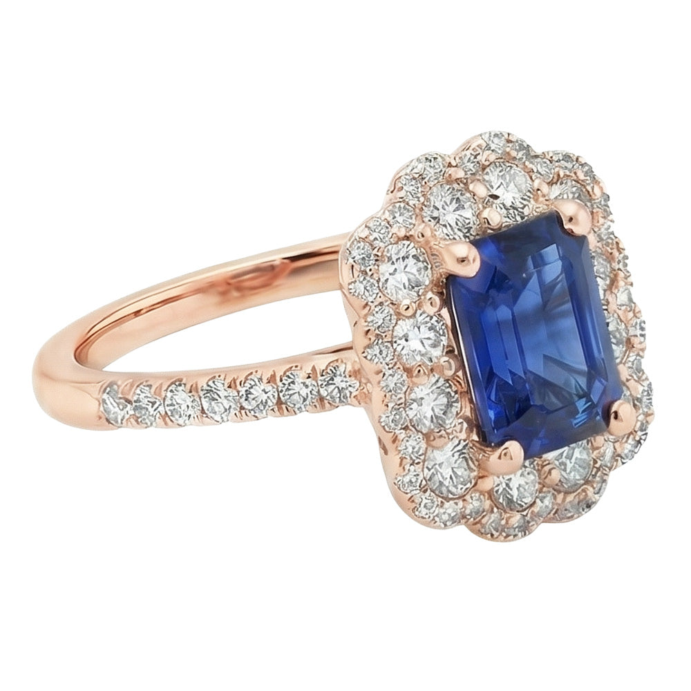 echter round diamant 5Karat ring Draufsicht
