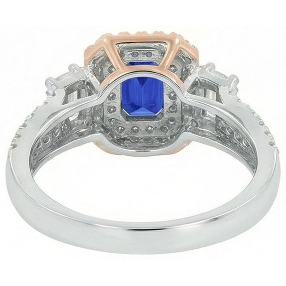 echter round saphir 4Karat ring Draufsicht