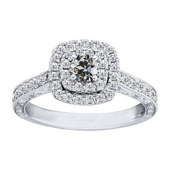 Old Mine Cut Halo-Verlobungsring – Edler Diamant 1,50 Karat 14