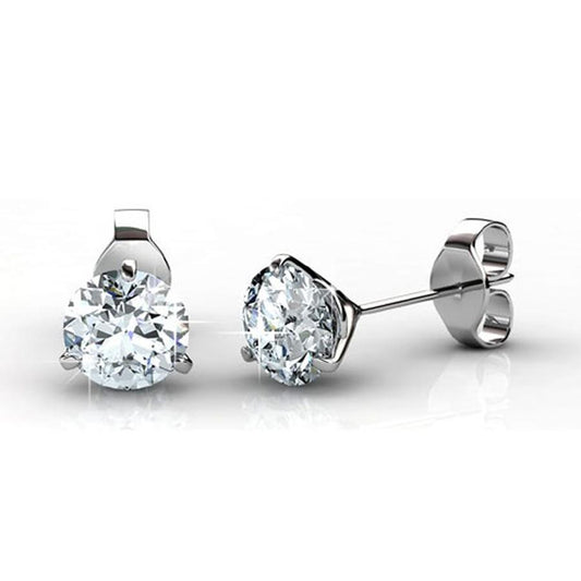 Drei Krappen Set 2,50 ct Natürliche Diamanten im Rundschliff Damen Ohrstecker