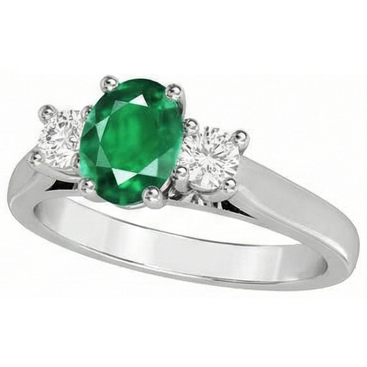 echter oval smaragd 10.50Karat ring Seitenansicht